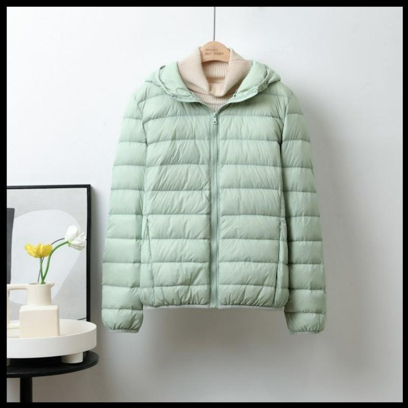 Winter Lightweight Down Jacket Women's Short Hooded Lightweight Thin White Duck Down Plus Size Jacket