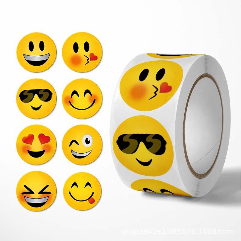 

Amazon трансграничная рулонная упаковка креативный забавный дизайн наклеек на выражения лица наградные наклейки этикетки для украшения вечеринки