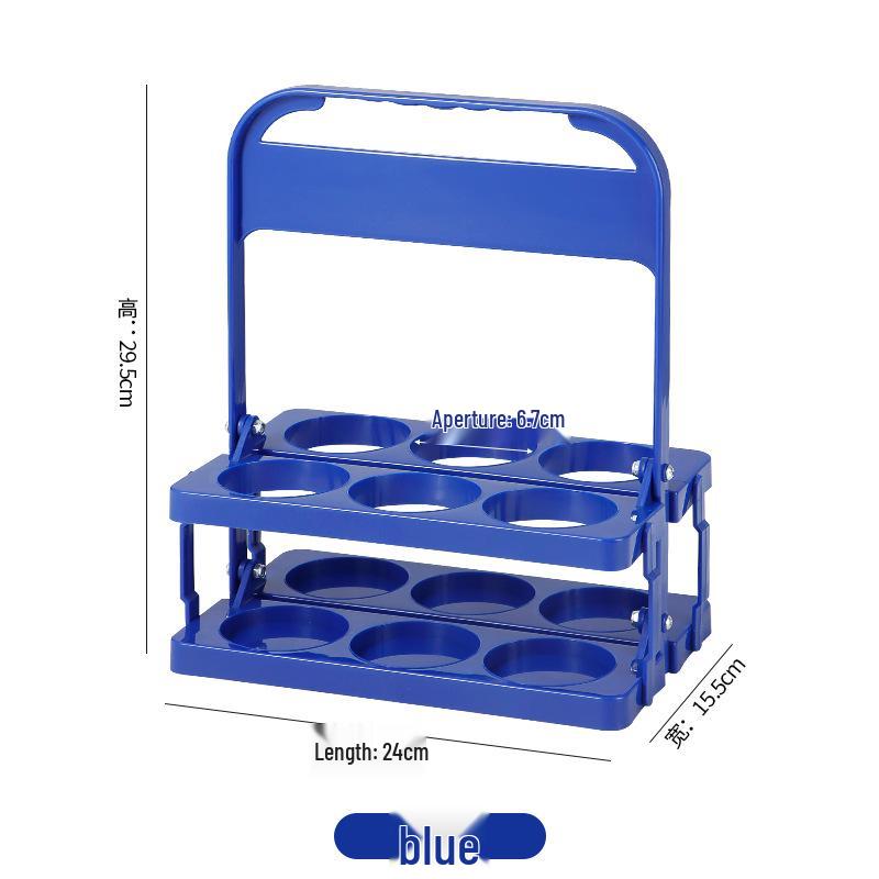 Compact Plastic Foldable Wine & Beverage Holder - 6-Bottle Capacity