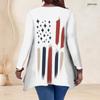 Women Plus Size V Neck Long Sleeve Printed Asymmetric Hem Flared Tunic Top