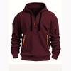 Men's Multi-Pocket Zipper Hoodie: Large Spring/Autumn Sweatshirt Jacket