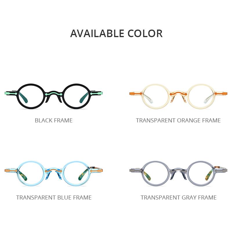 HEPIDEM Progressive Prescription Glasses Custom Anti Blue Myopia Optical Lenses Eyewear Men Women Acetate Small Round Eyeglasses