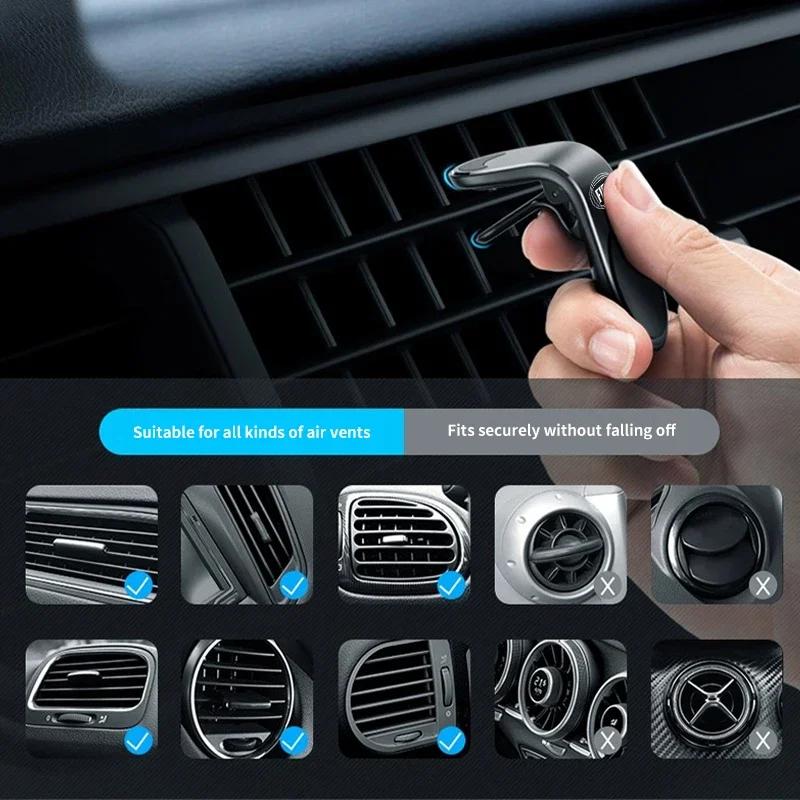 Car Sticker Ford New 2025 Hot Car Air Vent Clip Mount Metal Magnetic Phone Holder Stand GPS Display For Ford Fiesta C-Max Kuga R