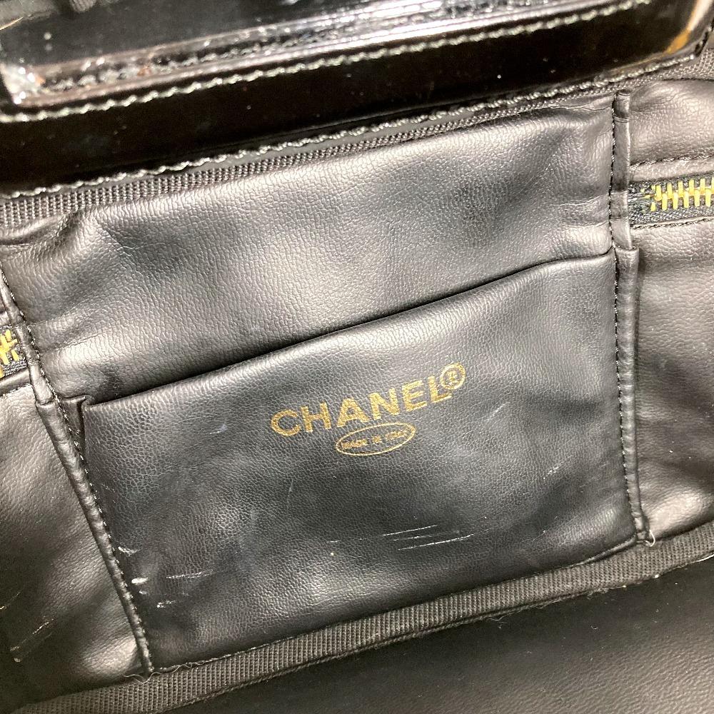 CHANEL With mirror CC logo Bag Vanity Bag Horizontal Cosmetics Pouch Hand Bag