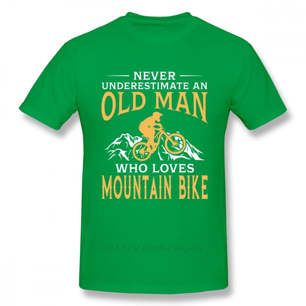 Never Underestimate An Old Man With A Mountain Bike T Shirt Boy Pure Cotton Short Sleeve MTB Tees Guys Punk Designer Streetwear