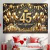 1 piece oversized gold and black birthday background with number 45 centerpiece - Elegant large balloon arch decoration