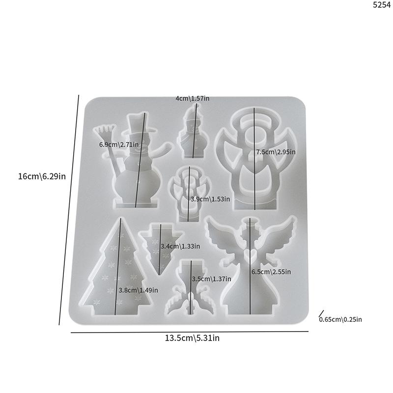 Christmas Series Candle Holder Silicone Mold DIY Plaster Pouring Round Scented Candle Cup Christmas Tree Angel Insert Base Craft
