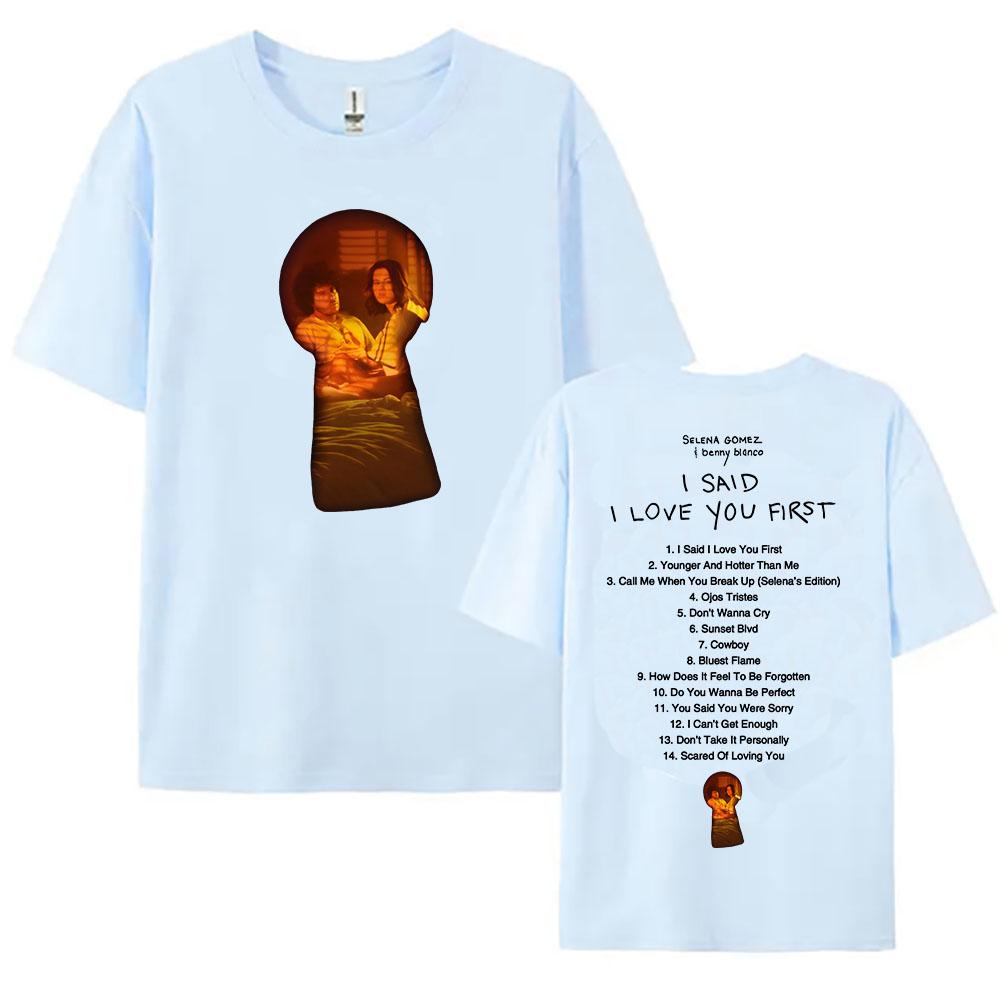 Řekl jsem, že tě miluji První album 2025 Tričko Selena Gomez & Benny Blanco Potisk Tričko Letní Bavlněná Trička Módní Topy s Krátkým Rukávem
