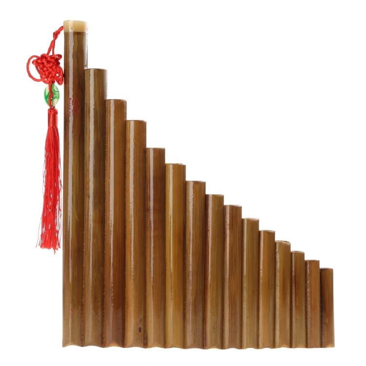 Ручная работа Пан-флейта 15 натуральных бамбуковых трубок Традиционный инструмент Слипперы 1