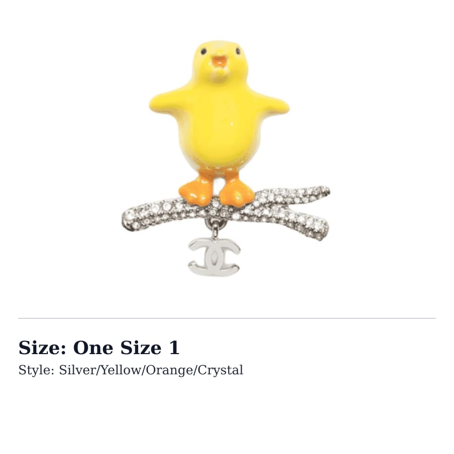 CHANEL Diamond Resin Brooches Women`s Silver/Yellow/Orange/Crystal