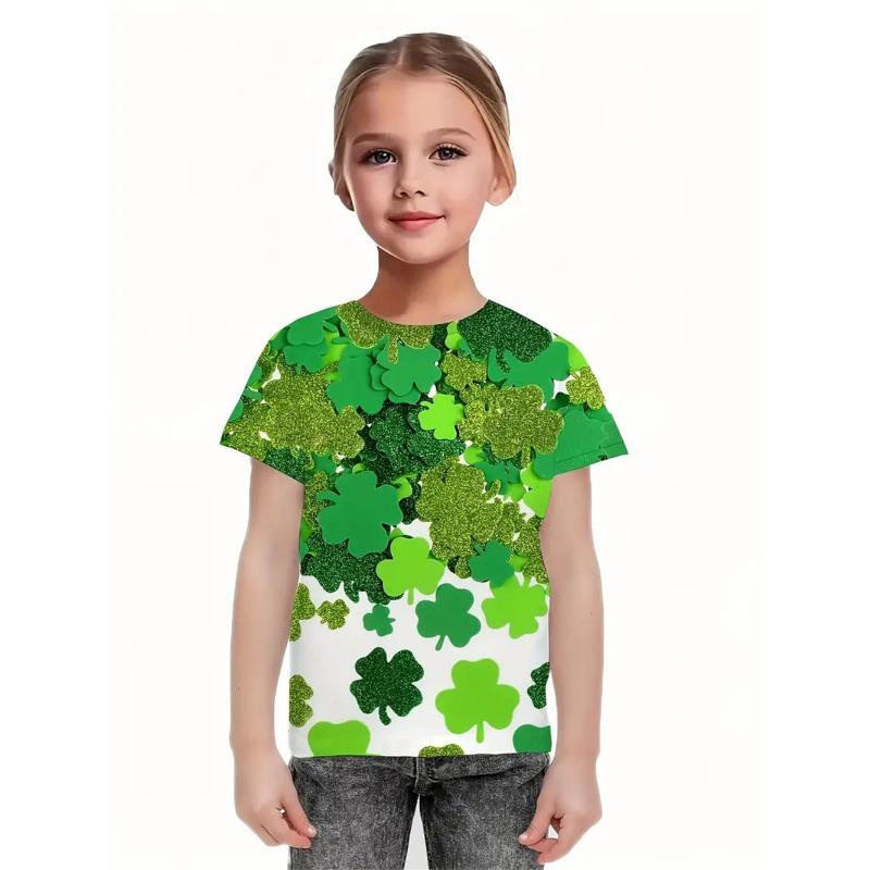 2025 Casual Flower 3d Print Fashion Funny Girls' T-Shirts Summer Short Sleeved Casual T-Shirts Tops Tee