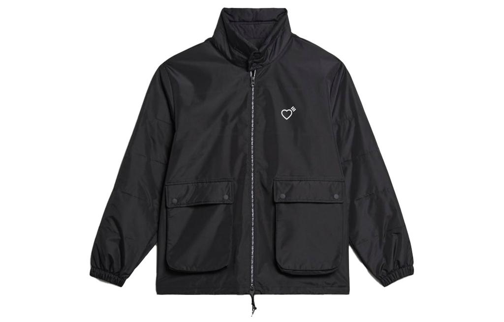 adidas Originals X HUMAN MADE Human Made Jackets Men's Black Stand Collar Moderate Workwear GM4634
