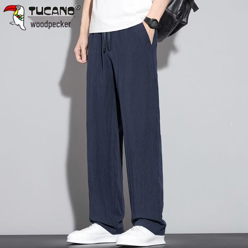TUCANO Men's Summer Tencel Linen Blend Straight Casual Pants