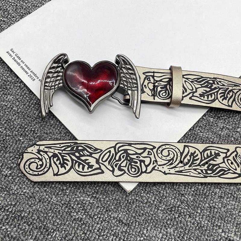 

Women Men Double Ring Belts Double Hole Eyelet Grommet Leather Buckle Punk Belt Leisure Dress Jeans Gothic Waistband 105cm
