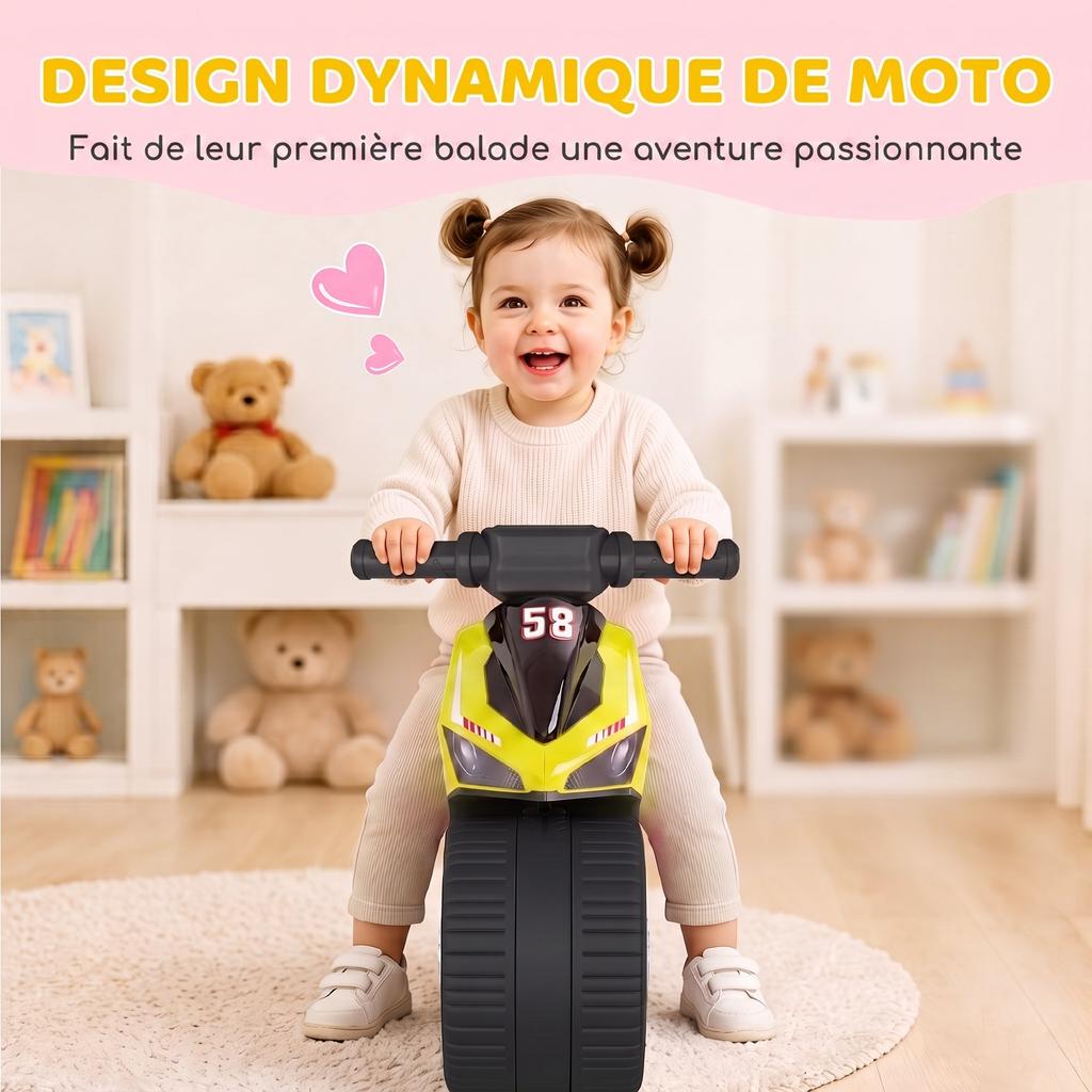 Children's Balance Bike, Music, Extra-Wide Wheels, Ages 18-36 Months, Green