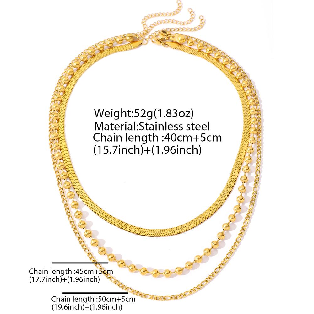 Stainless Steel Necklace Minimalist Classic Blade And Round Chain Non-fading High-quality Necklace For Women Zircon Party Wear