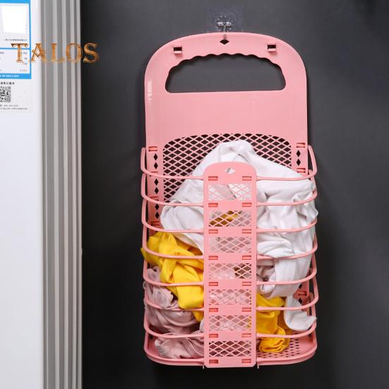 Foldable Dirty Clothes Basket Wall-Mounted Laundry Hamper Large Capacity Hollow Design Dirty Clothes Hamper Organizer