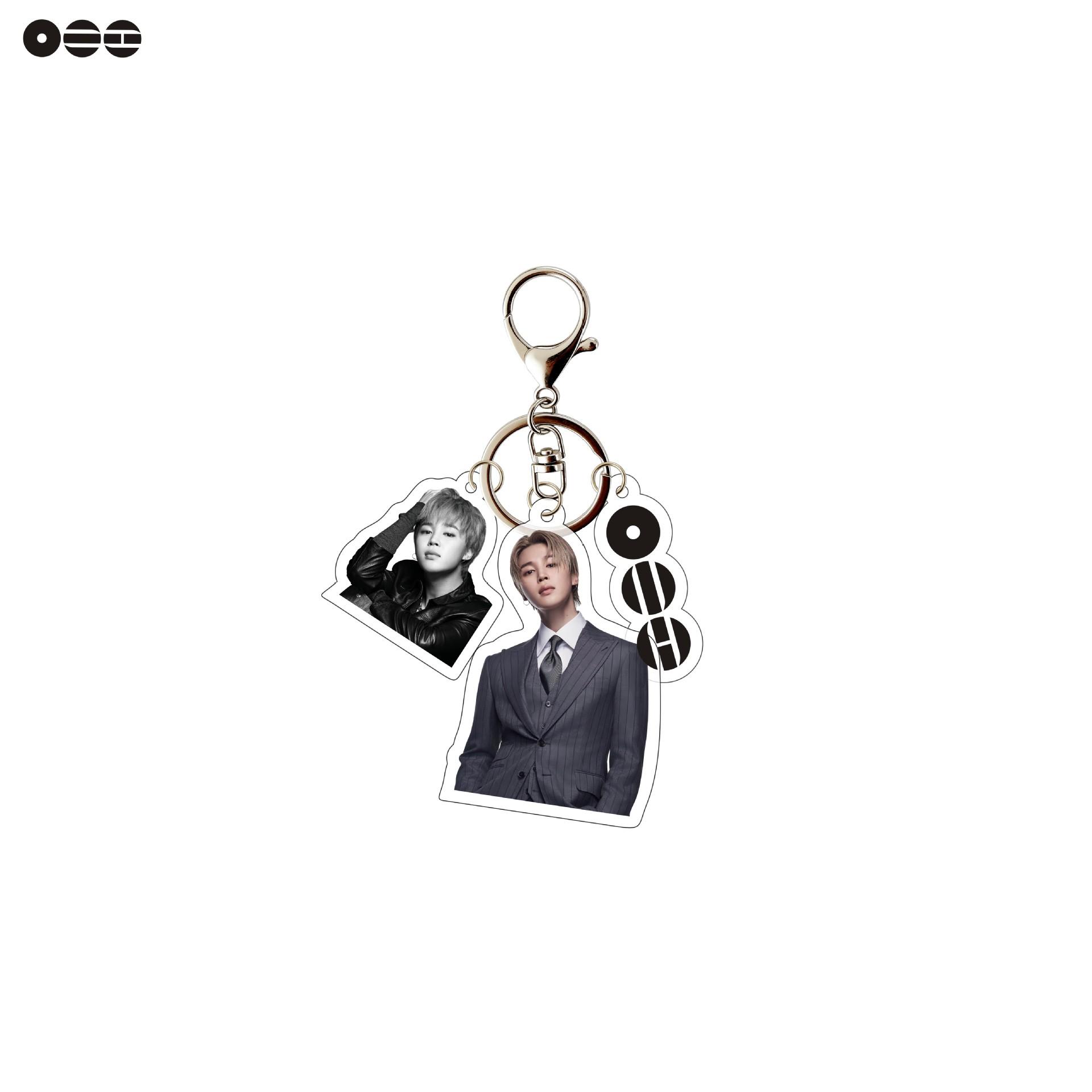 BTS Gruppe und Einzelperson Dreiteiliger Schlüsselanhänger, Taschenanhänger, Promi-Merchandise, Modekleidung und Accessoires. JIMIN