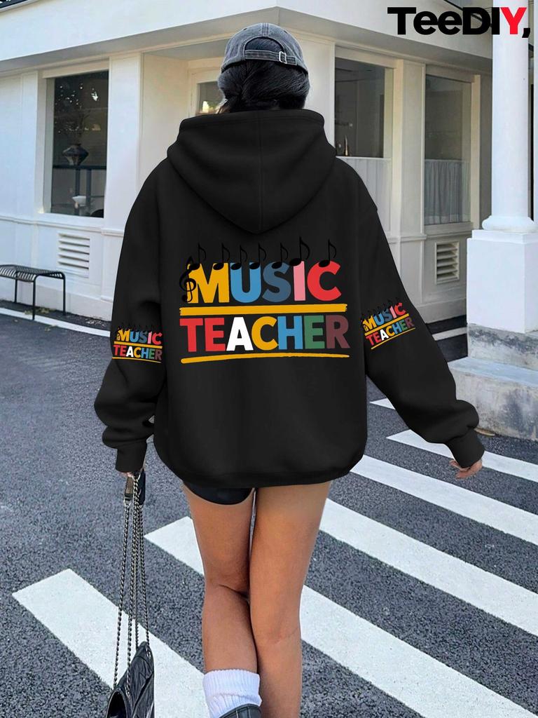 Music Teacher Playful Parchment Women's Hoodies