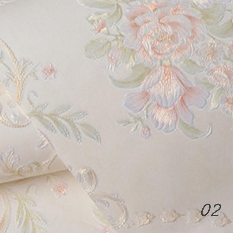 Retro Self-adhesive Wall Stickers Floral Pattern Non-woven Wallpaper for Living Room Background Wall Stickers DIY Home Decor