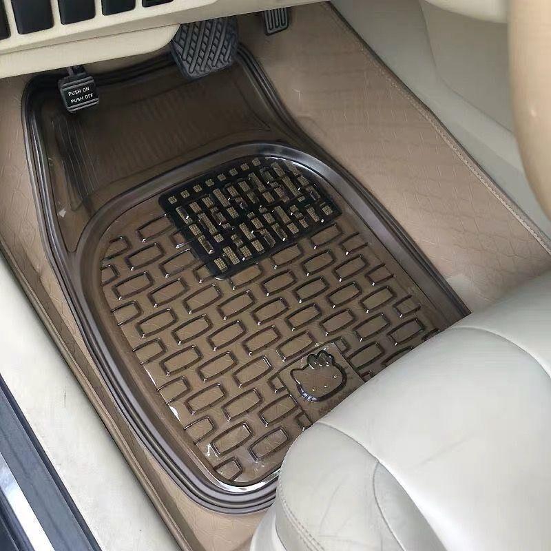 Car Floor Mats, Universal Car Mats, Full Coverage for the Driver s Seat, Full Car Interior Mats, Manual Transmission Car Mats Plastic Square Mat, Tea Black, Driver s Side