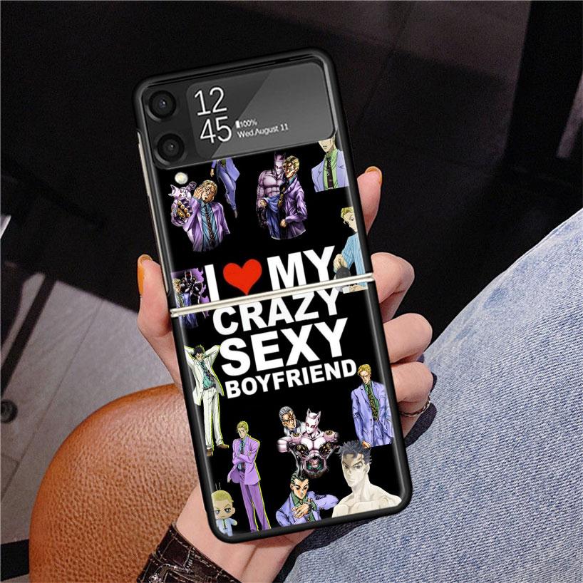 JoJo Kira Yoshikage Killer Queen Phone Case For Samsung Z Flip 7 6 5 4 3 Galaxy ZFlip7 ZFlip6 ZFlip5 ZFlip4 ZFlip3 5G Print Cove