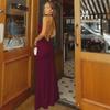 2025 Spring Women's Backless Halter Dress - Solid Color, Slim Fit