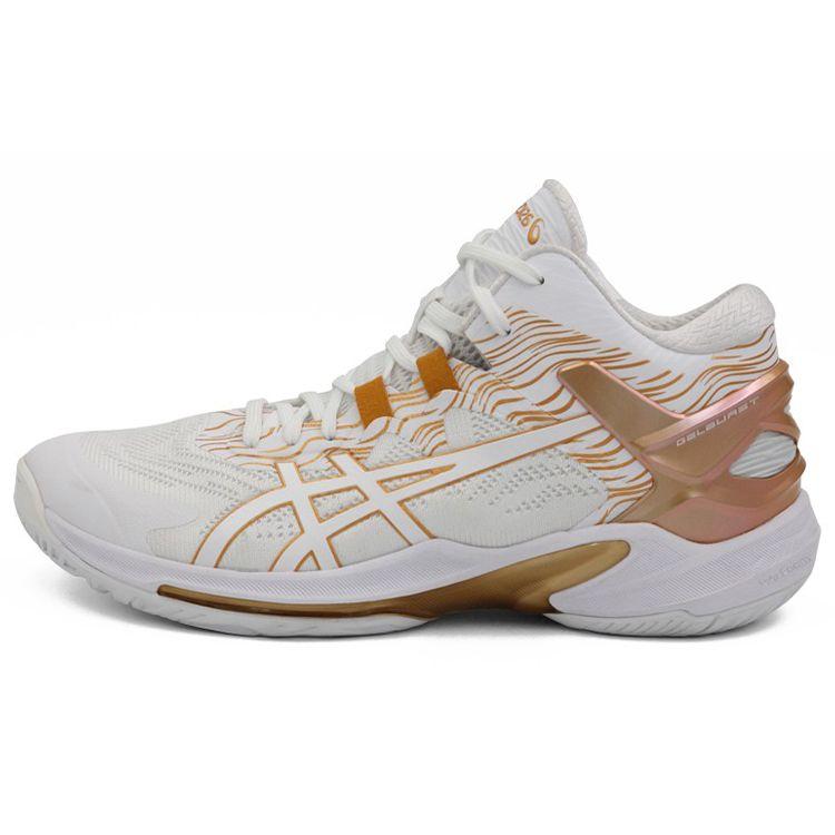 Asics Gel-Burst 25 Модные Прочные Дышащие Баскетбольные Кроссовки Средней Высоты Мужские Кроссовки Белый Золотой 1063A055-101 42
