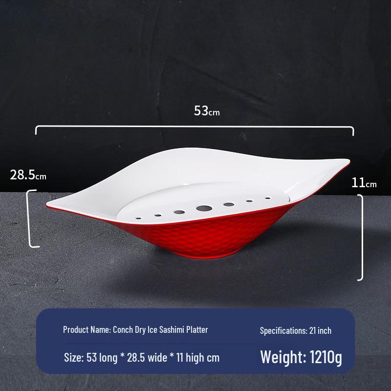 Japanese Style Seashell Melamine Sashimi Dry Ice Platter