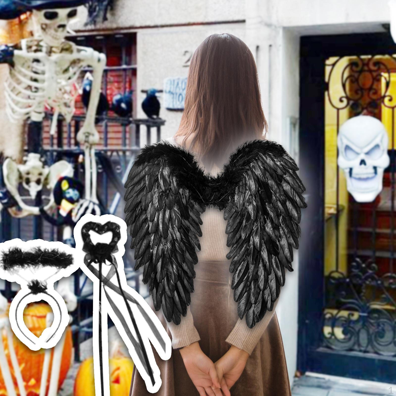 

Костюм ангела с крыльями и нимбом и эластичными лямками Black 45cmx45cm