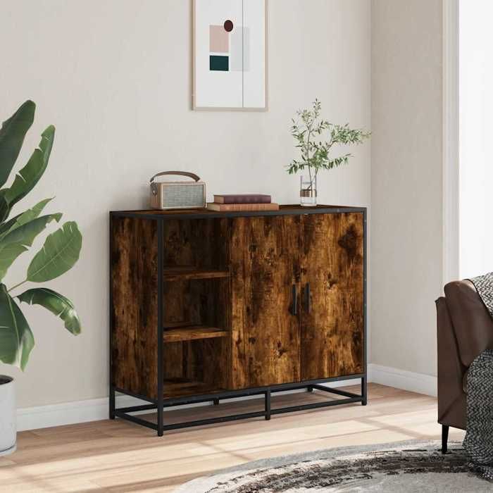 VidaXL Buffet chêne fumé 92x35x76 cm bois d'ingénierie 849021