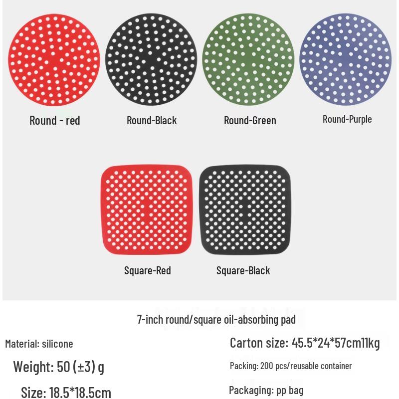 Silicone Air Fryer Tray with Handle and Baking Mat Accessories