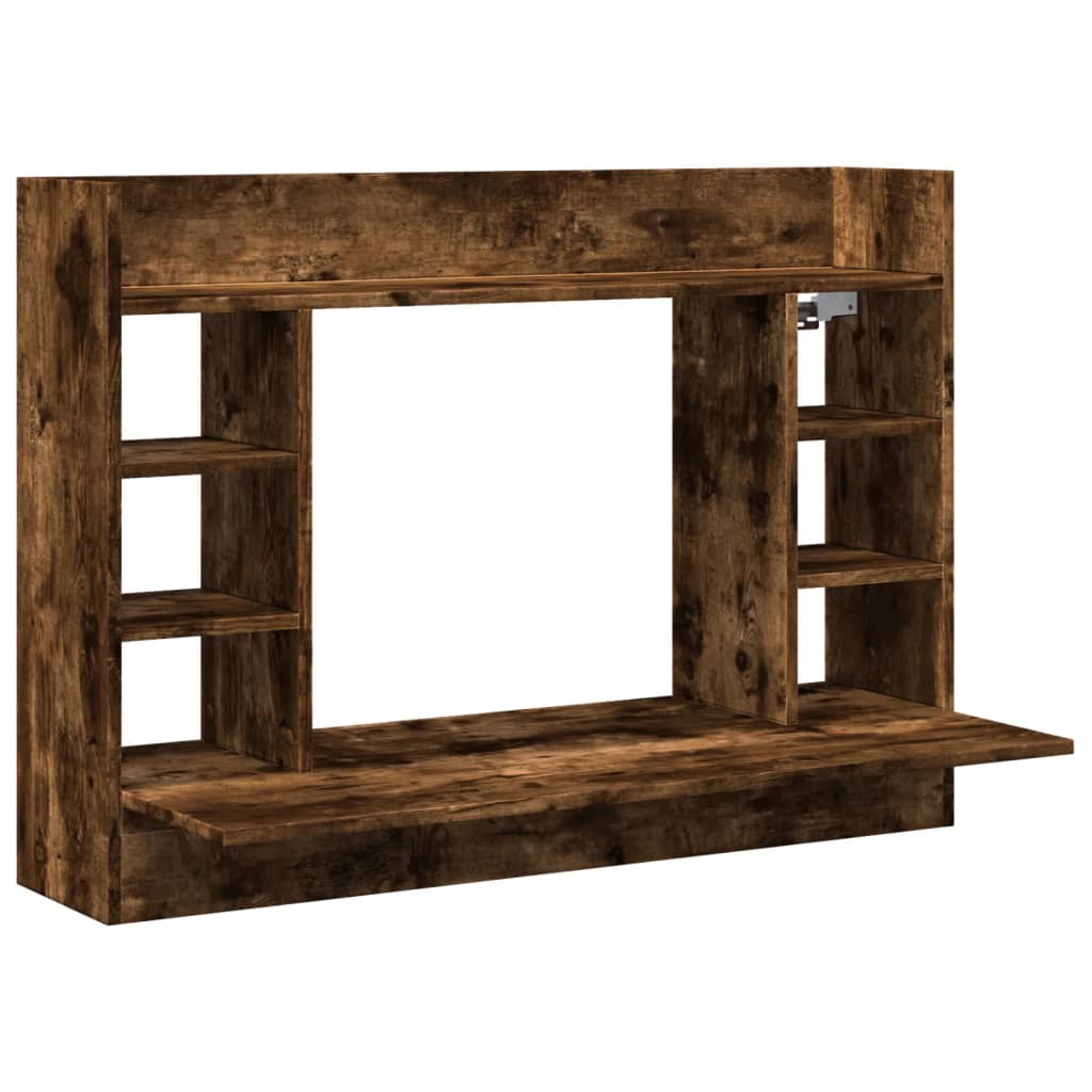 Wall Mounted Desk In Smoked Oak Finish 105 X 48 X 75 Cm Particleboard