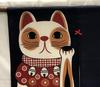 Yagisei Noren White and Navy Blue Lucky Vertical Noren Hand Towels Curtains Maneki-neko (Lucky Maneki-neko) Maneki-neko (Lucky Maneki-neko) Curtains,