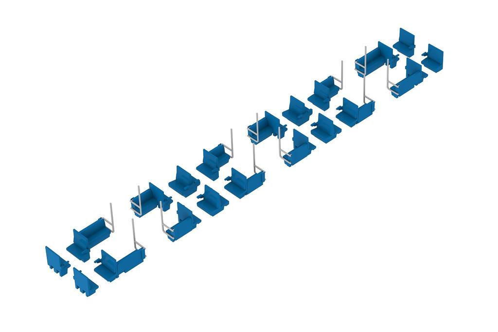 PM Office A PLUM Seat Interior Set A Blue Unpainted Plastic Kit PP199 1/80 Semi-Cross