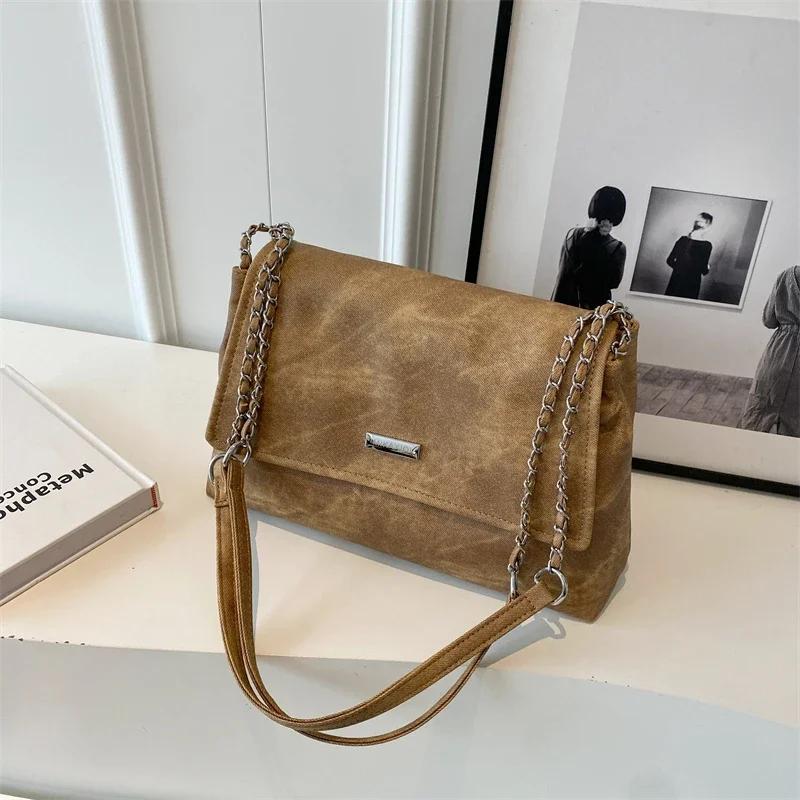 Women's Shoulder Bag Chain Vintage Large Capacity Crossbody Bag Foreign Versatile Commuter Bag