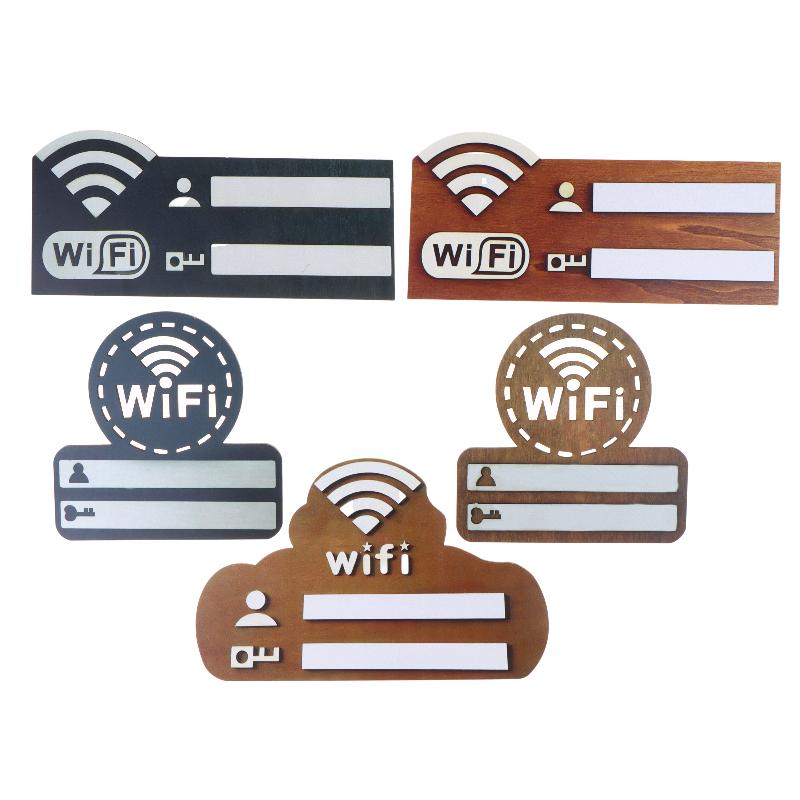 Latest Vintage Wooden Wifi Password Sign Board Erasable Wifi Info Display Plate With Pen For Cafe Home Hotel Wall Decoration