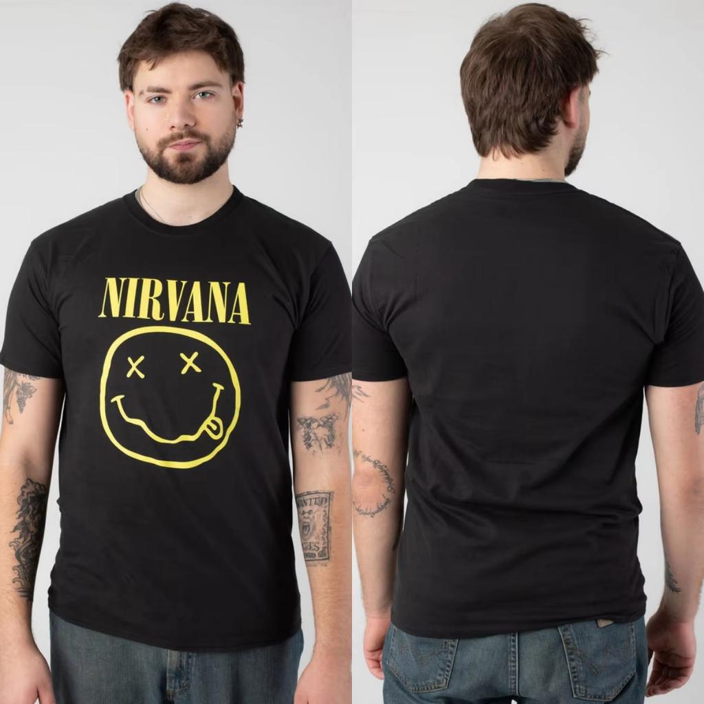 Fashion Summer Nirvana Graphic Pure Cotton Unisex Short Sleeve Luxury Casual Vintage Fashion Brand T-Shirt