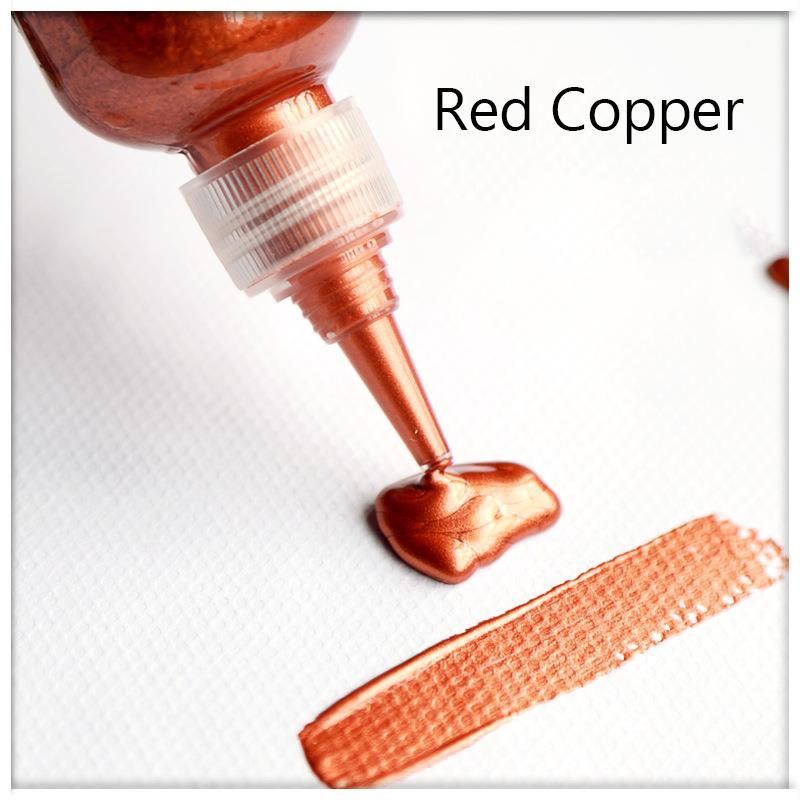 Metal Acrylic Paint Resin Pigment 60ml Gold Silver Copper Gypsum Doll Hook Line Paste Jewelry Making Handmade DIY Coloring