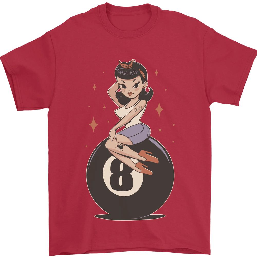 8Ball Pinup Pool Unisexs TShirt 100 Cotton S