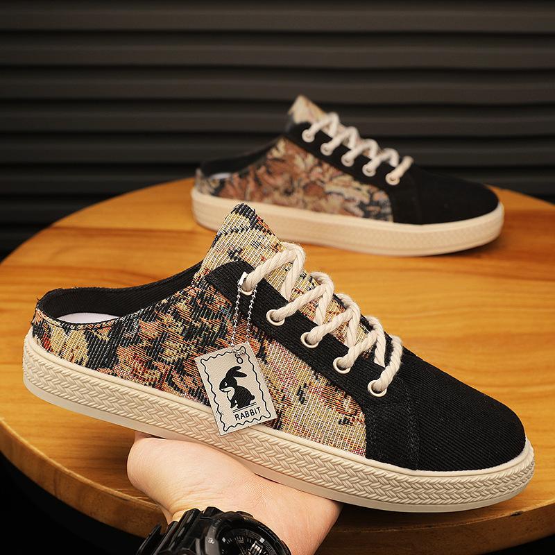 Baotou, half slippers, men, one pedal, breathable, no heel trend, men wearing simple shoes