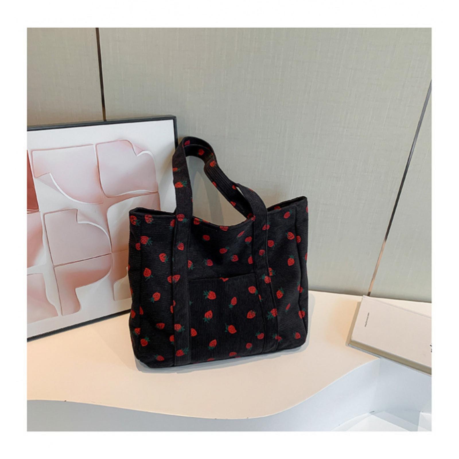 Универсальная вельветовая сумка-тоут с принтом, большая сумка через плечо One Size