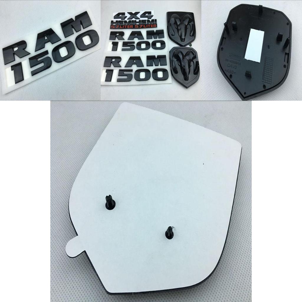 Schwarzer Dodge Ram 1500 Emblem-Badge-Satz für einen eleganten Fahrzeuglook**