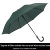 Extra Large Black Retro Men's Umbrella with Long Straight Hook Handle and Blank Logo