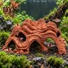 Cichlid Hiding Cave Aquarium Mountain Hideout, Rock Look Tunnel Fish Hide, Shrimp Betta Accessory Shelter for Pleco Tanks Decoration Decorative