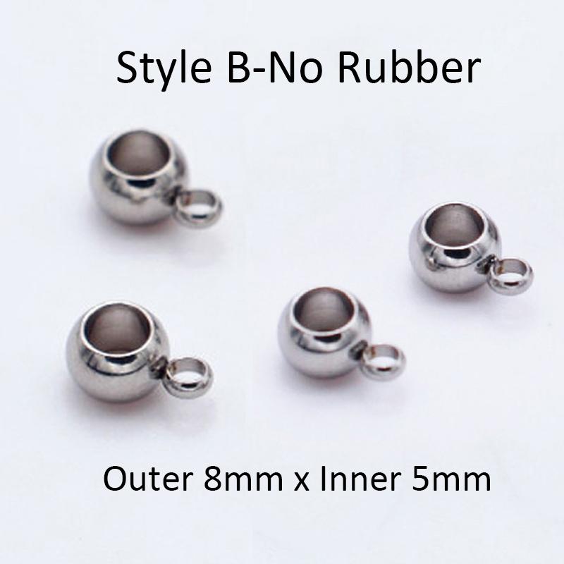 20pcs Stainless Steel Stopper Beads for Earring Necklace Bracelet Jewelry Making DIY Gold Bail Bead Hanger Rings Rubber Beads