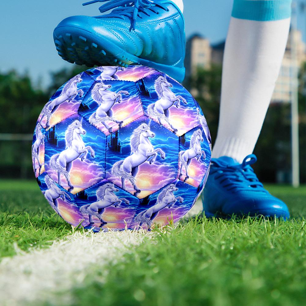 Uni-horse Indoor Soccer Ball Size 5 Colorful All Ages Machine Stitched PVC Competition Ready Durable High-Bounce