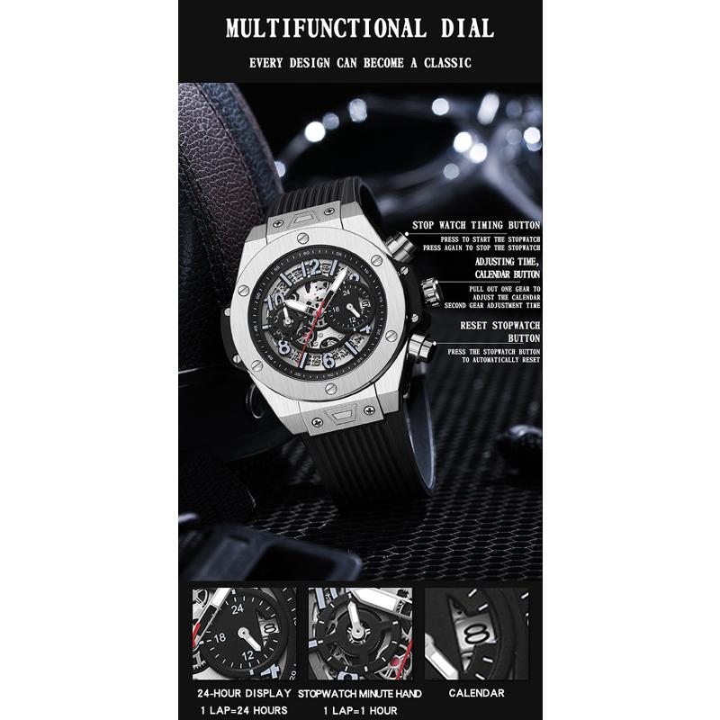 SANDA Brand Luxury Watch Men Wrist Watches Multifunction Sports Waterproof Luminous Sports Casual Clock Men Quartz Watches