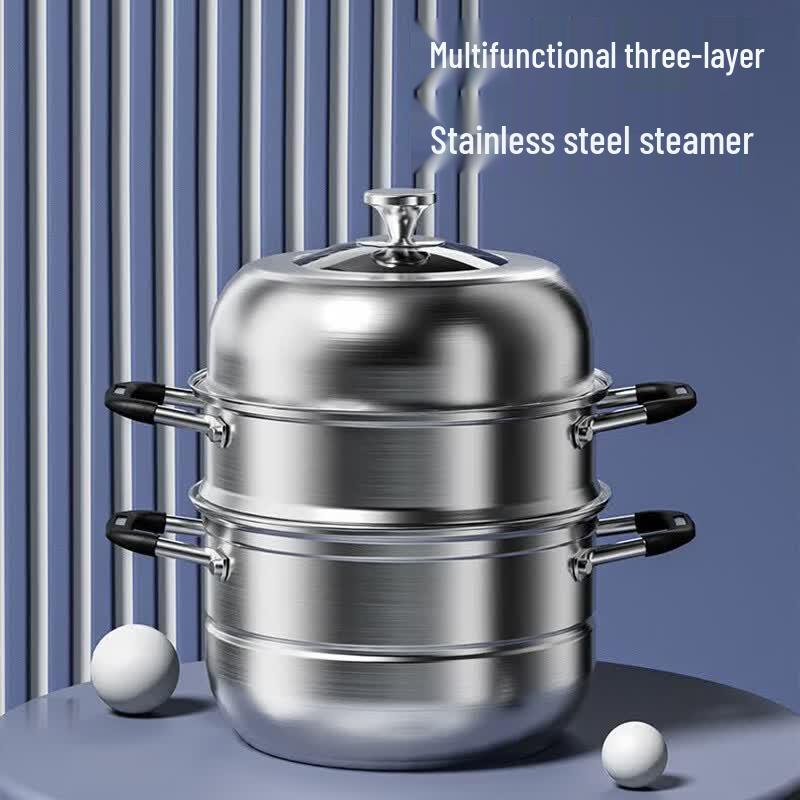 KSISE 3-Tier Stainless Steel Steamer Pot