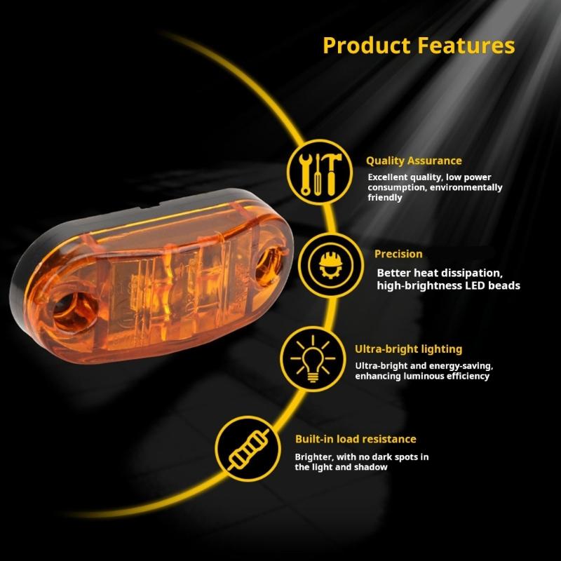 Universal Clearance Lamp LED Side Marker Light 24V Waterproof Automotive Warning Lights for Truck Trailer Car Bus